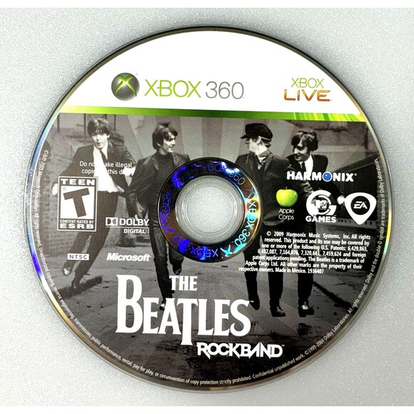 The Beatles: Rock Band 2009 Harmonix MTV Games Microsoft Xbox 360 Disc Only - Picture 1 of 8